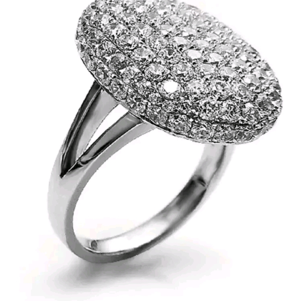 Dazzling Silver Crystal Ring - image 2